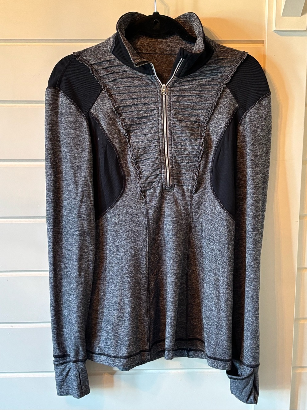 lululemon athletica Gray and Black Half-Zip Pullover